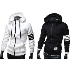 Casual zipper hooded sweatshirt - Zowpi