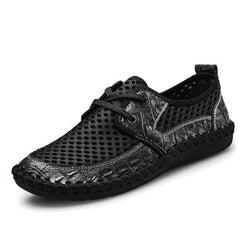 Genuine leather slip on brand shoe - Zowpi