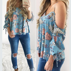 Floral spaghetti strap shirt - Zowpi