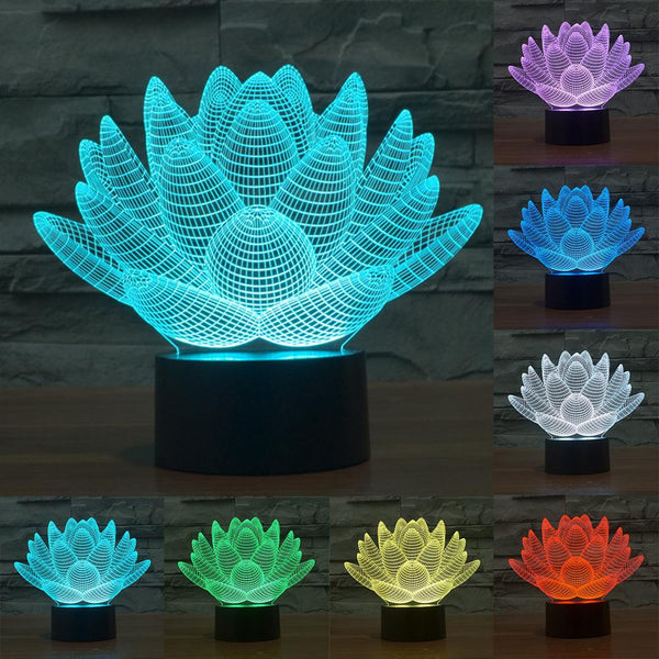 Color changing touch lotus 3D - Zowpi