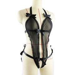 Bow tie see through Erotic dress - Zowpi