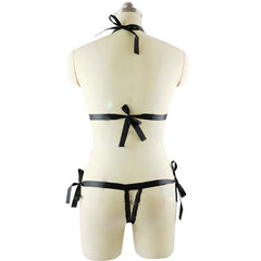 Bow tie see through Erotic dress - Zowpi