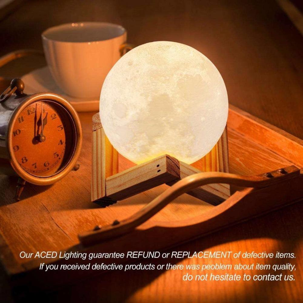 Color changing touch control 3D moon lamp - Zowpi