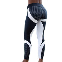 Slim black white elastic leggings - Zowpi