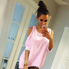 Sexy shoulder off casual shirt - Zowpi